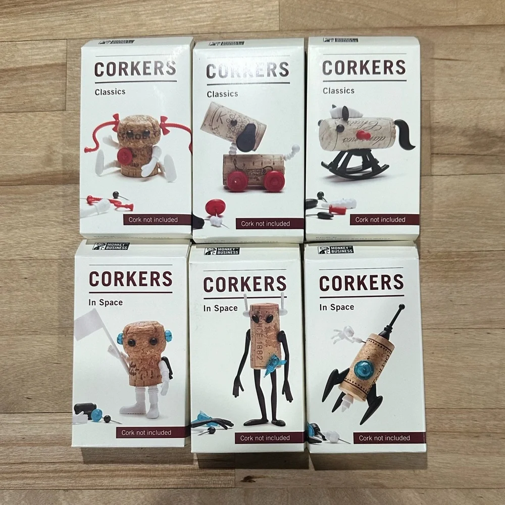 Assorted Cork Craft Figurines - 14 Unique Items